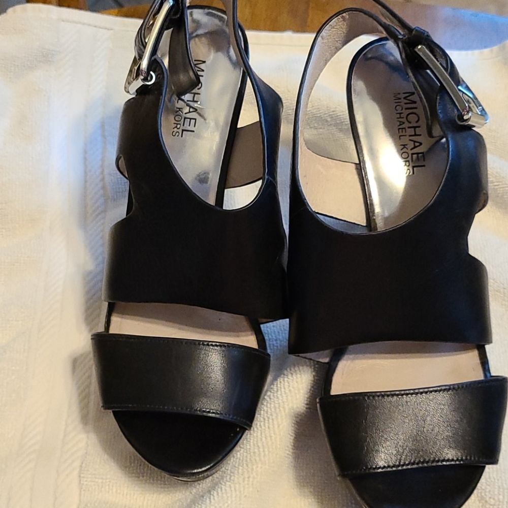 Michael Kors black platform heels